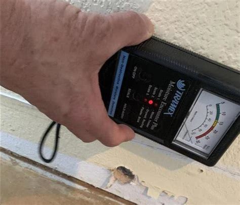 moisture meter reads water in basement walls|basement wall moisture testing.